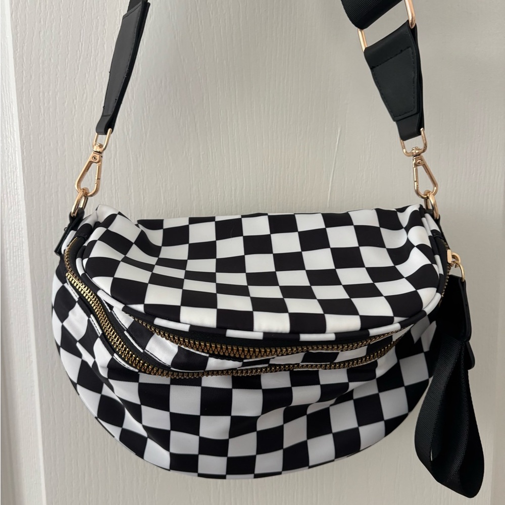Checkered Black and White Women's Bag